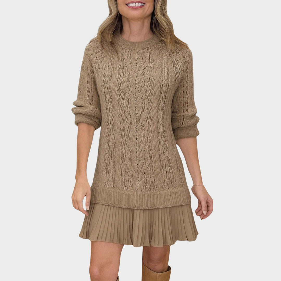 Gabriela | Vestido de Punto en Tejido con Cuello Redondo y Corte Sofisticado para Mujer