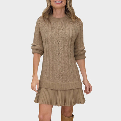 Gabriela | Vestido de Punto en Tejido con Cuello Redondo y Corte Sofisticado para Mujer