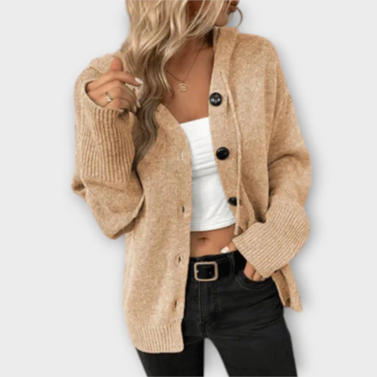 Lotte | Cárdigan de Punto con Botones y Cuello Redondo para Mujer