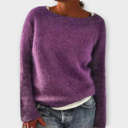 Maren | Jersey de Punto Monocromo con Cuello Redondo para Mujer