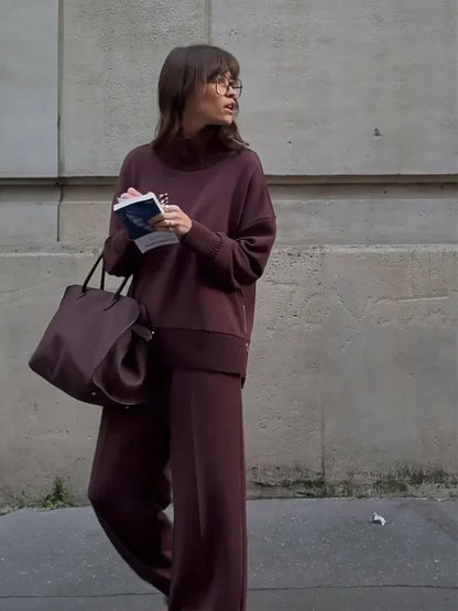 Conjunto de sudadera y pantalón holgado para mujer, cómodo y versátil para uso diario