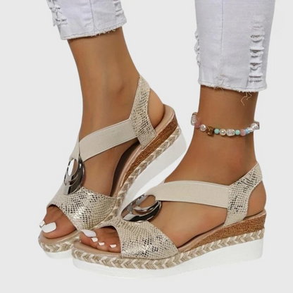Sandalias ortopédicas con tiras ajustables, suela ergonómica y plataforma cómoda para mujer