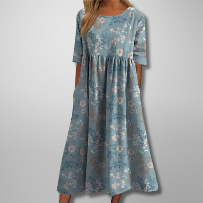 Vestido Midi Floral Veraniego Para Mujer - Fresco Y Elegante