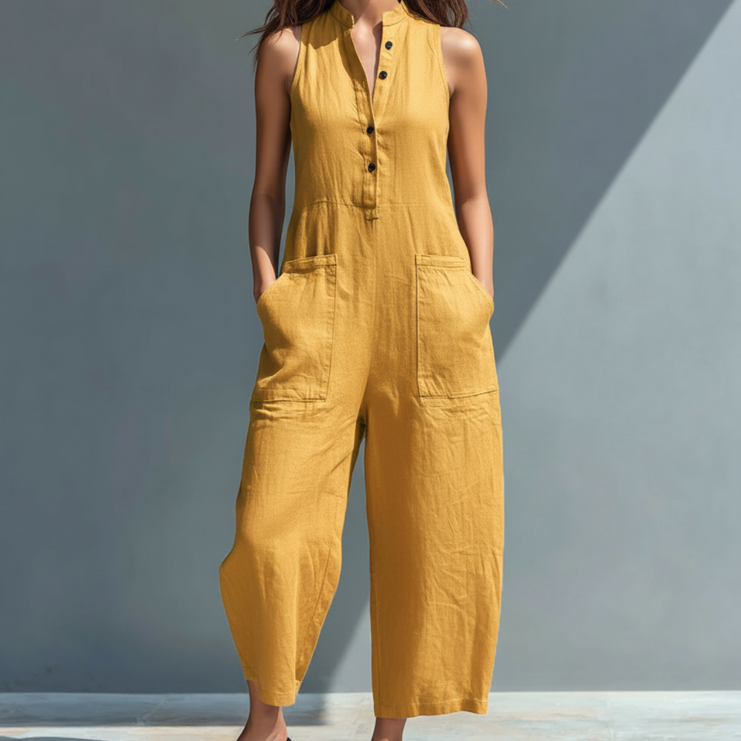 Mono Sin Mangas Elegante con Escote en V | Diseño Femenino