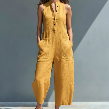 Mono Sin Mangas Elegante con Escote en V | Diseño Femenino