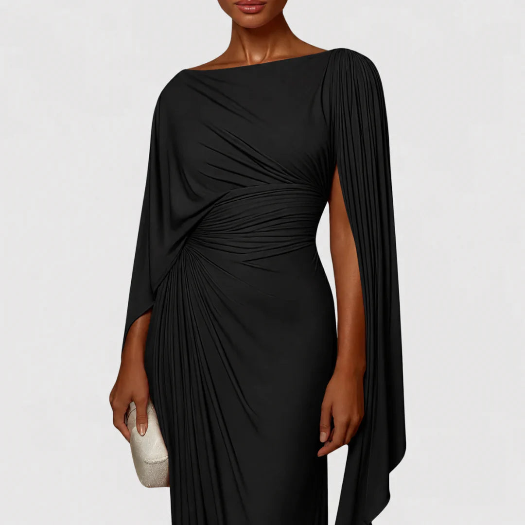 Lyssa | Vestido Largo con Pliegues y Diseño Drapeado para Mujer