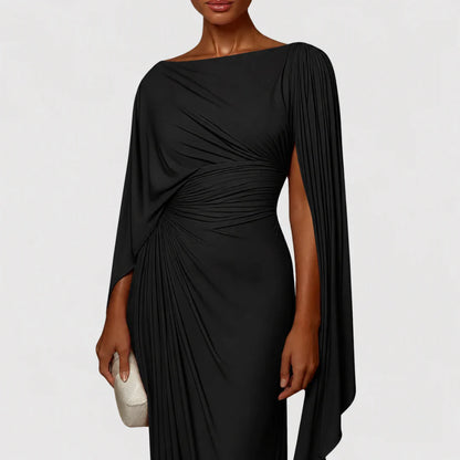 Lyssa | Vestido Largo con Pliegues y Diseño Drapeado para Mujer