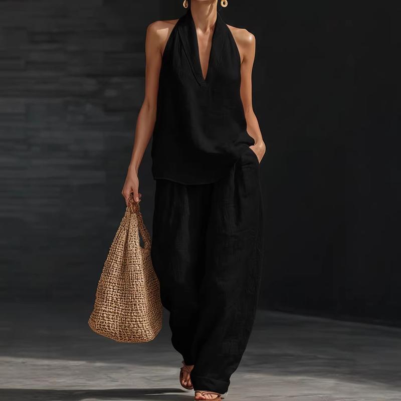 Conjunto de Dos Piezas con Textura de Lino | Estilo Natural y Elegante