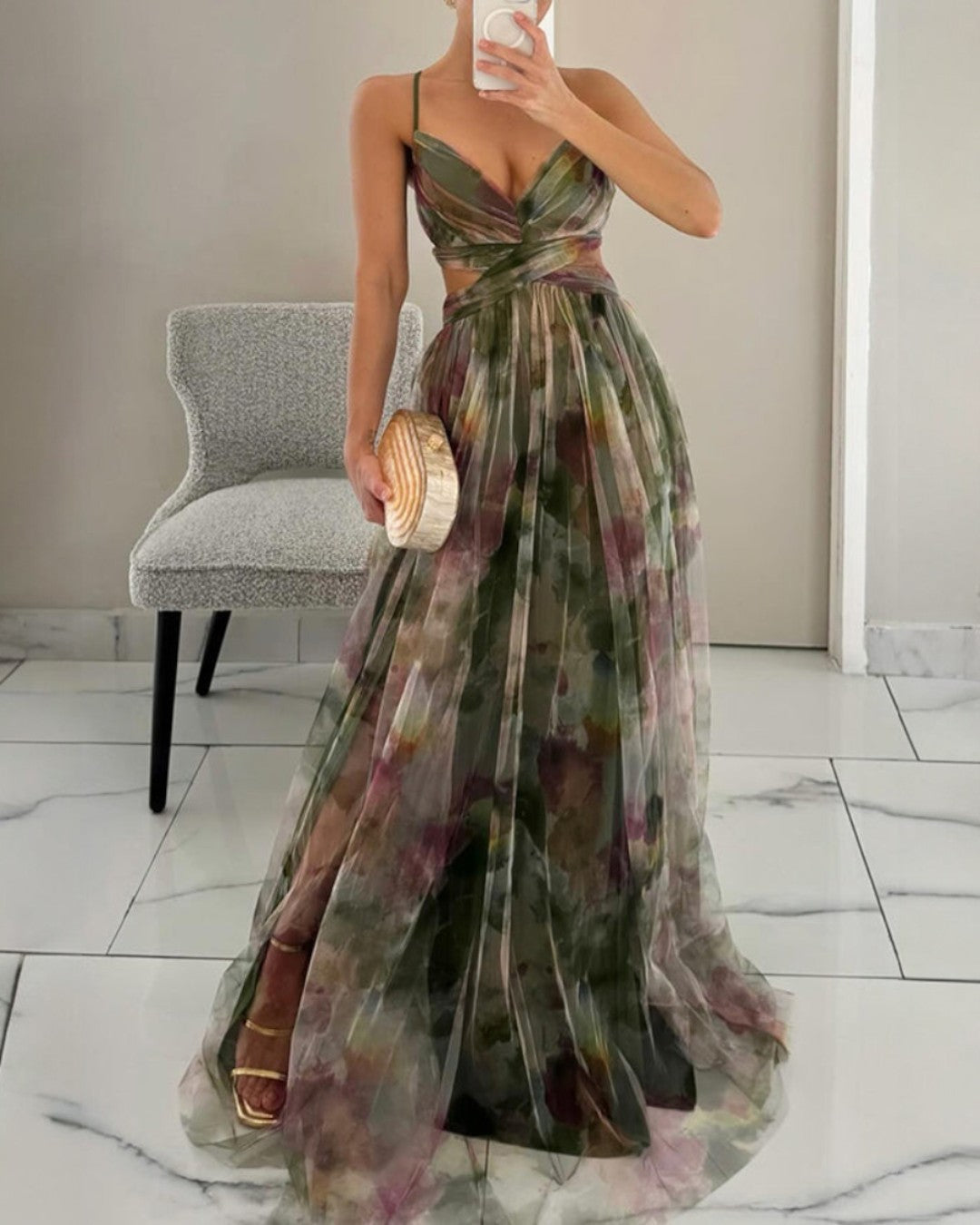 Vestido largo floral para mujer, fresco y femenino para verano