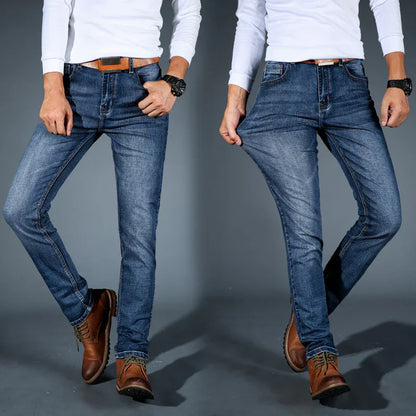 Pantalones vaqueros stretch premium para hombre, ajuste cómodo