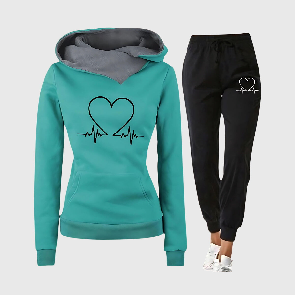Bettina | Conjunto Deportivo Cómodo con Diseño de Corazón para Mujer