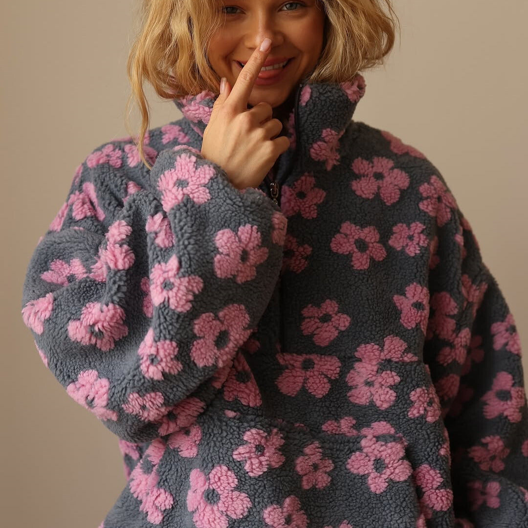 Daisy | Jersey de Punto Polar con Estilo Boho y Estampado Floral para Mujer