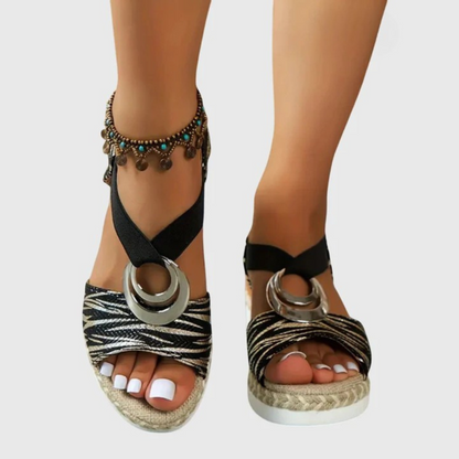 Sandalias ortopédicas con tiras ajustables, suela ergonómica y plataforma cómoda para mujer