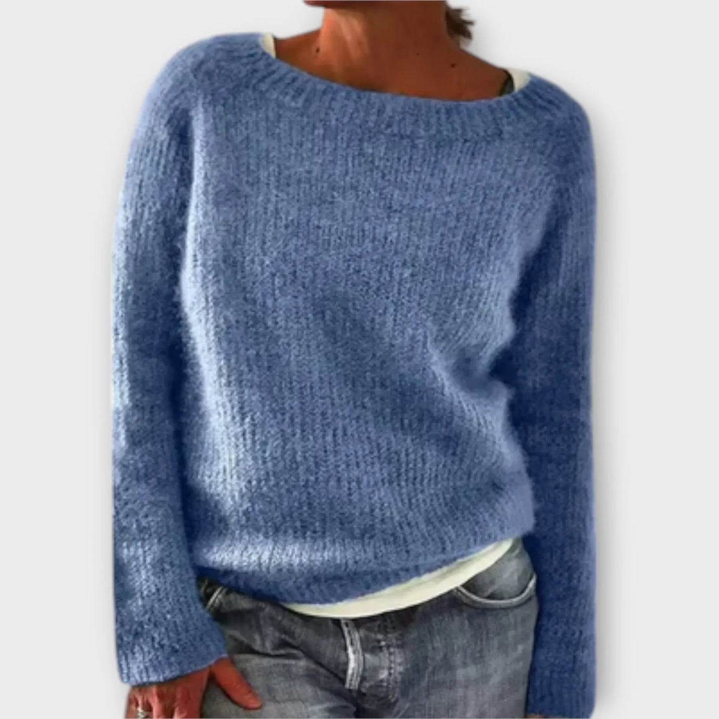 Maren | Jersey de Punto Monocromo con Cuello Redondo para Mujer