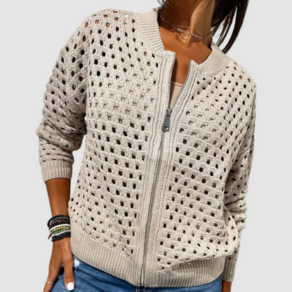 Cárdigan femenino de punto premium con tejido cálido y diseño atemporal para mujer, elegante y confortable para diario