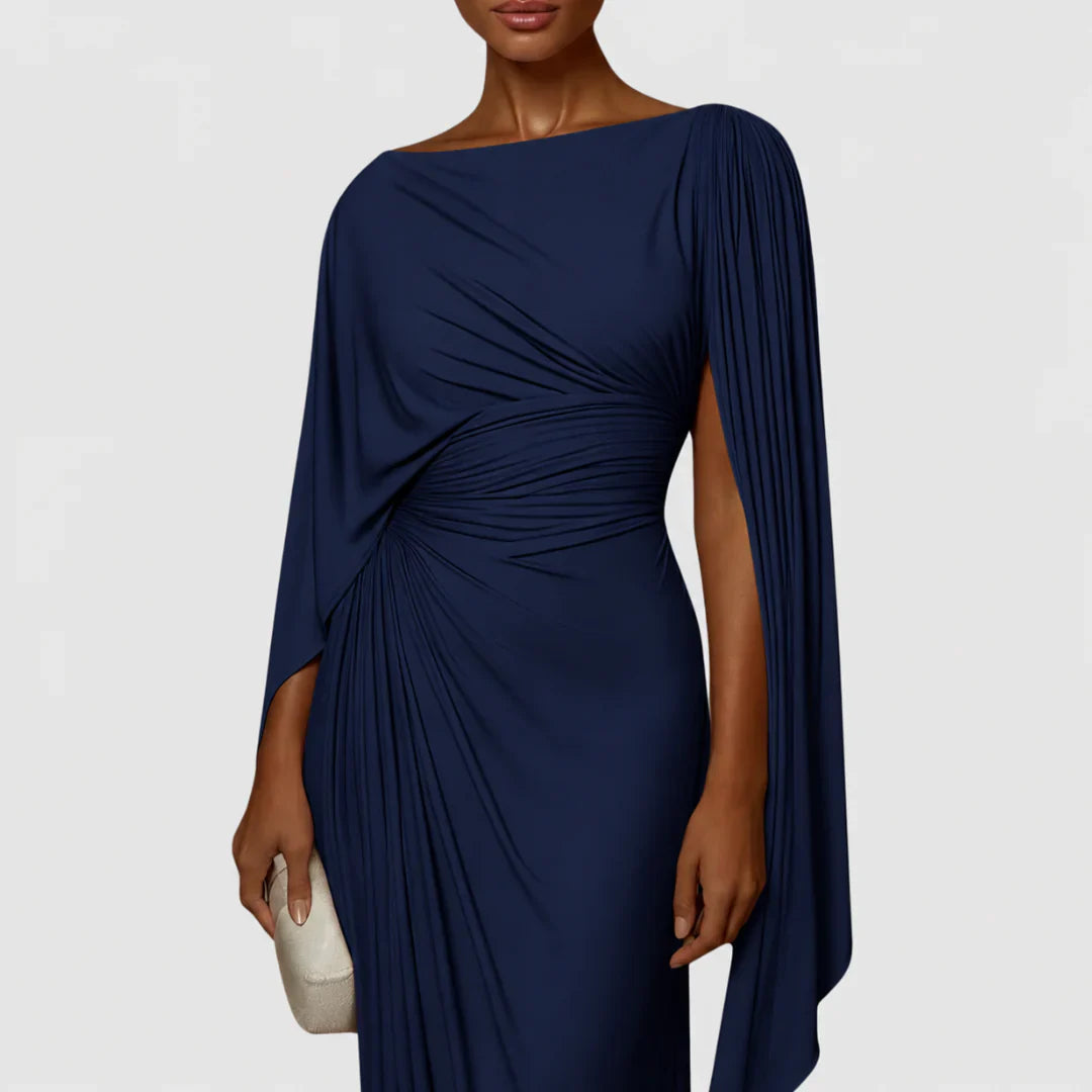 Lyssa | Vestido Largo con Pliegues y Diseño Drapeado para Mujer