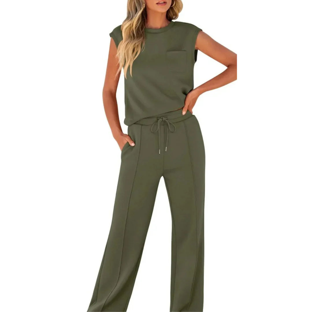 Conjunto de dos piezas de lino para mujer - fresco y elegante