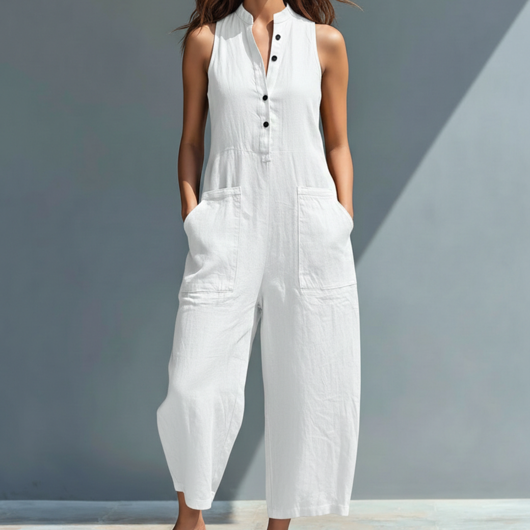 Mono Sin Mangas Elegante con Escote en V | Diseño Femenino