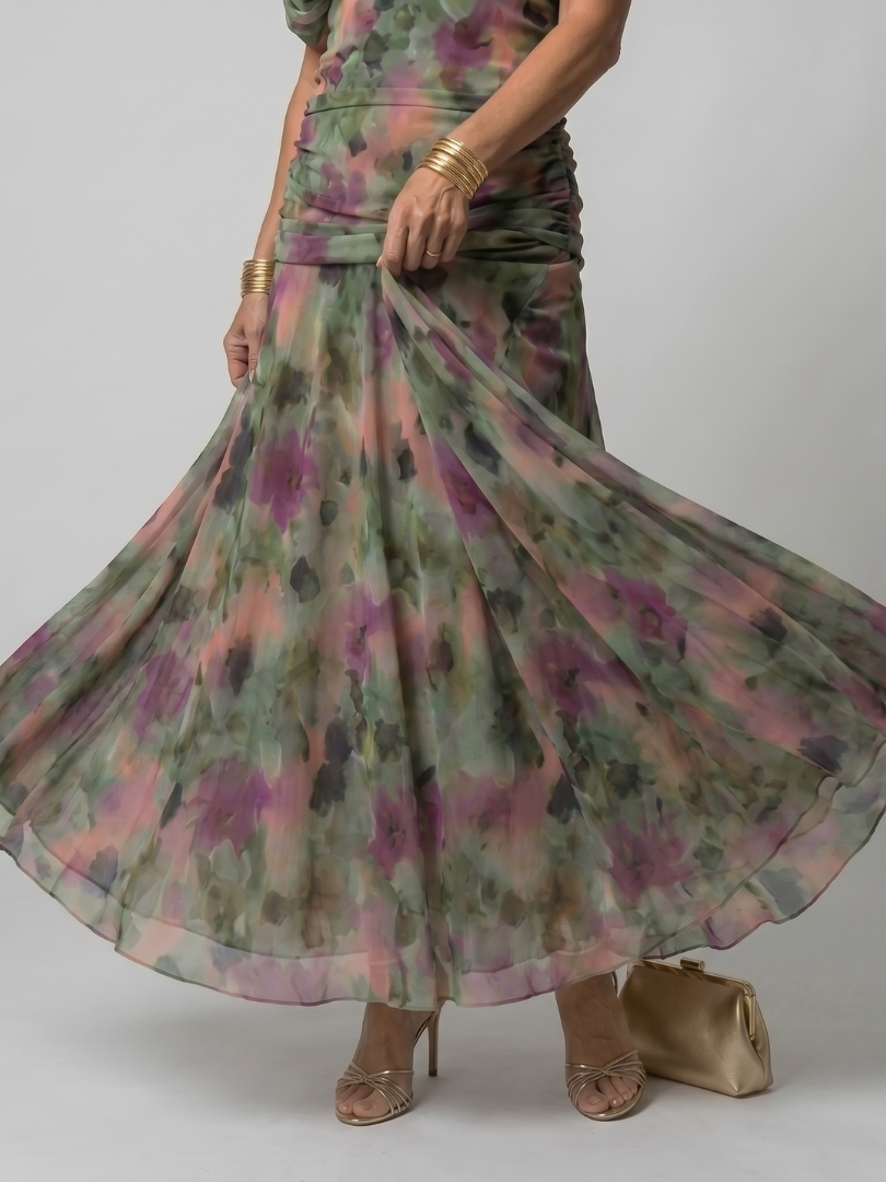 Vestido Off Shoulder Midi Fluido | Estilo Elegante para Mujer