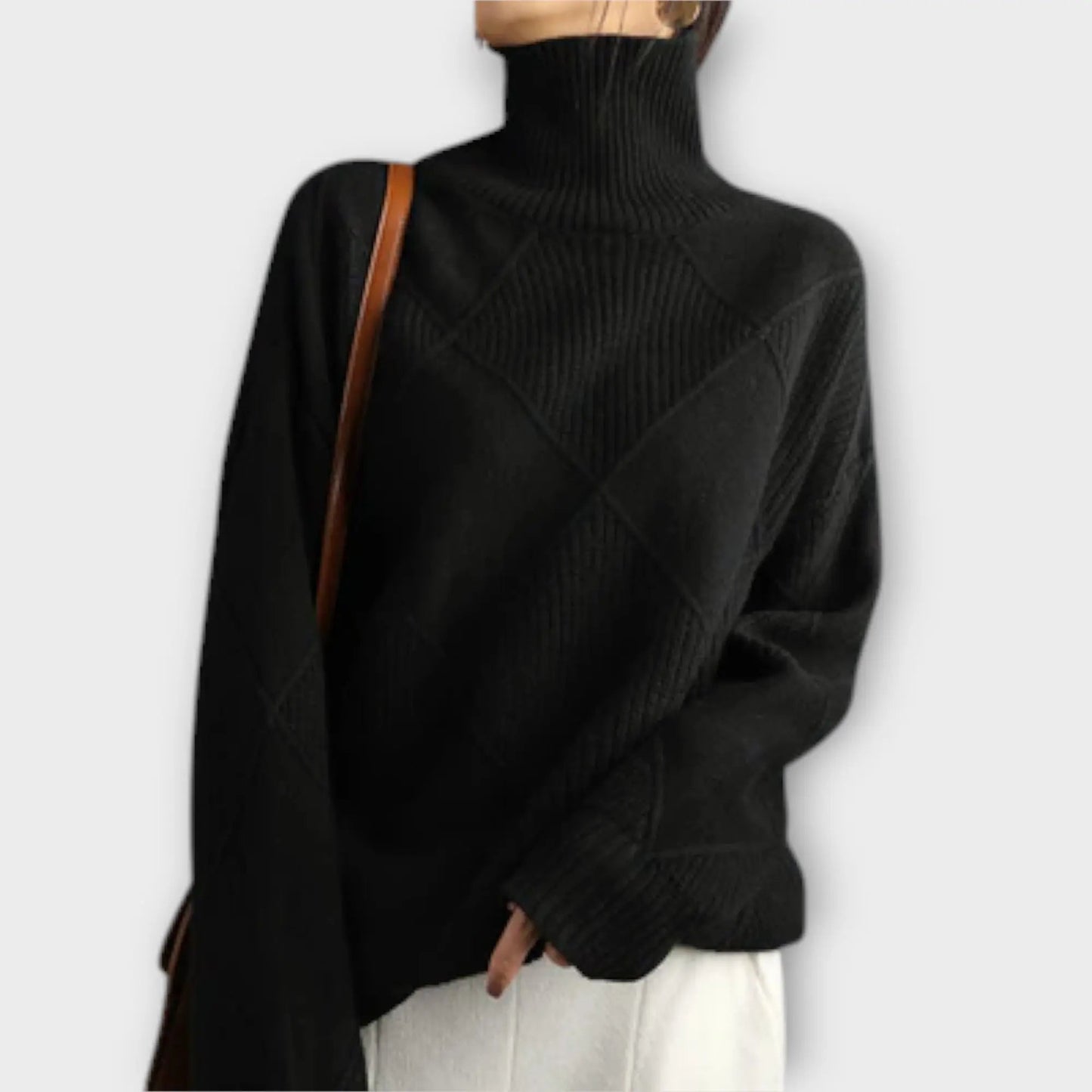 Melanie | Jersey de Punto con Cuello Alto para Mujer de Otoño Elegante