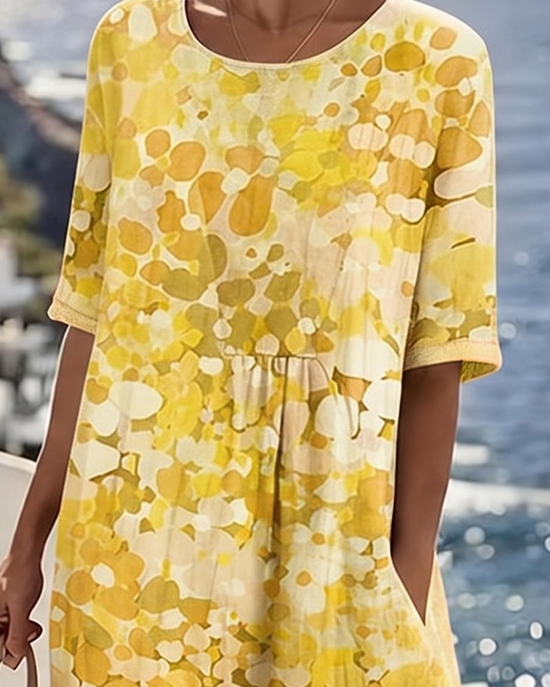 Miriam | Vestido Fluido con Estampado Botánico para Mujer de Verano en Jardín