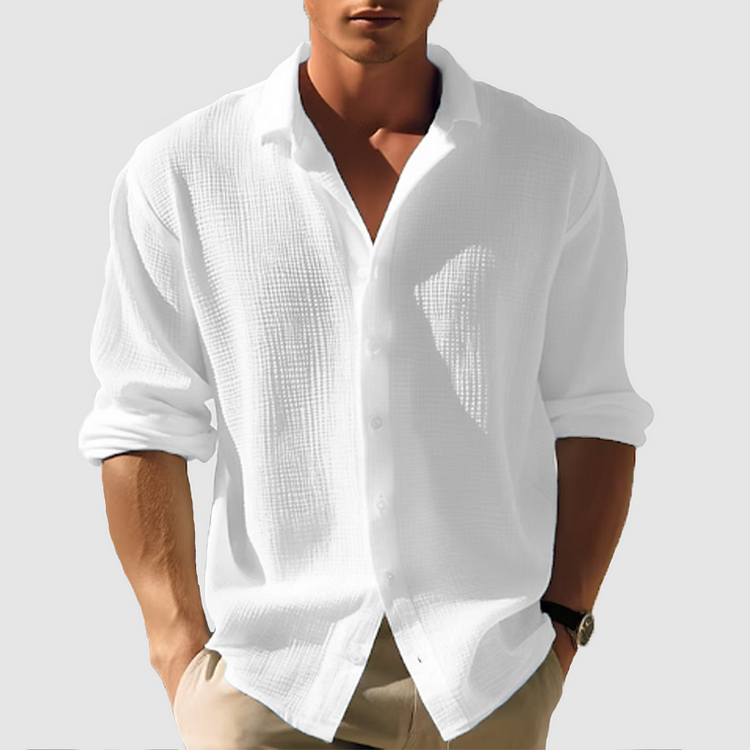 Camisa de verano para hombre con botones, ligera y versátil