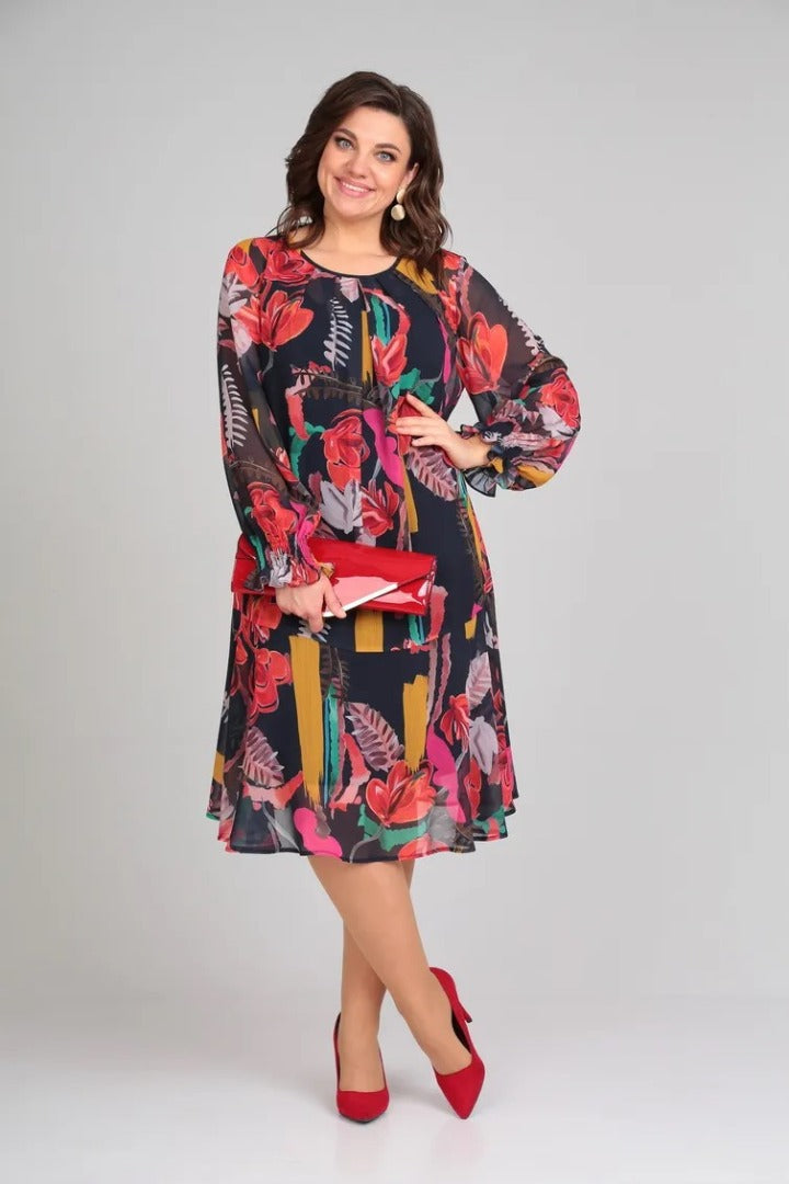 Vestido Estampado Floral Elegante Estilo Romántico
