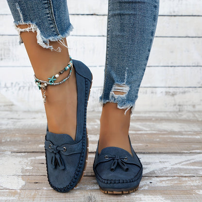 Mocasines con borlas para mujer, estilo elegante y cómodo