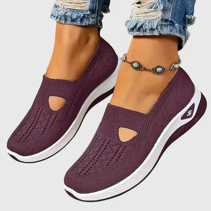 Sneakers ortopédicos sin cordones con plantilla anatómica y diseño transpirable para mujer, confortables para todo el día