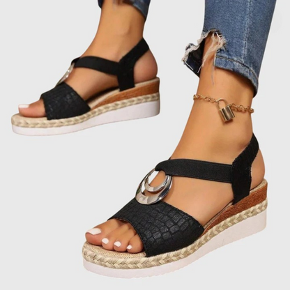 Sandalias ortopédicas con tiras ajustables, suela ergonómica y plataforma cómoda para mujer