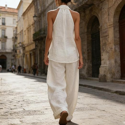 Conjunto de Dos Piezas con Textura de Lino | Estilo Natural y Elegante