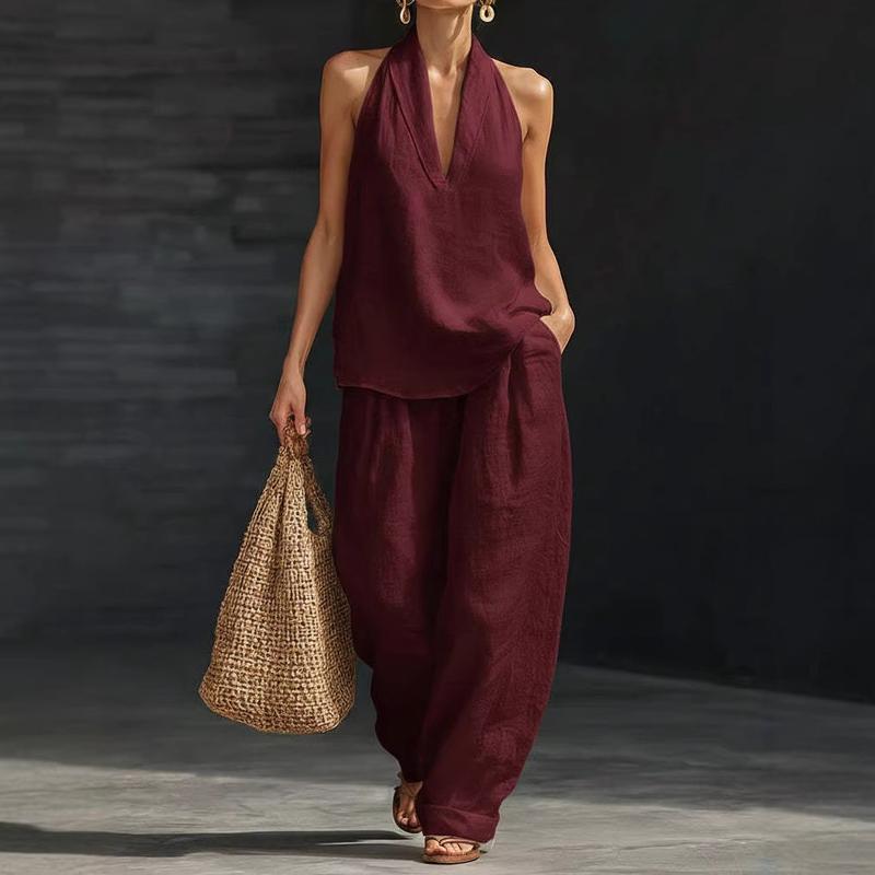 Conjunto de Dos Piezas con Textura de Lino | Estilo Natural y Elegante