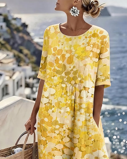 Miriam | Vestido Fluido con Estampado Botánico para Mujer de Verano en Jardín