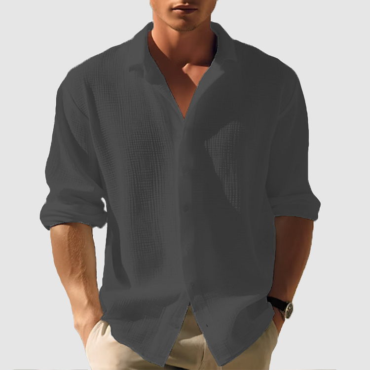 Camisa de verano para hombre con botones, ligera y versátil