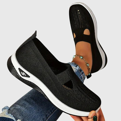 Sneakers ortopédicos sin cordones con plantilla anatómica y diseño transpirable para mujer, confortables para todo el día