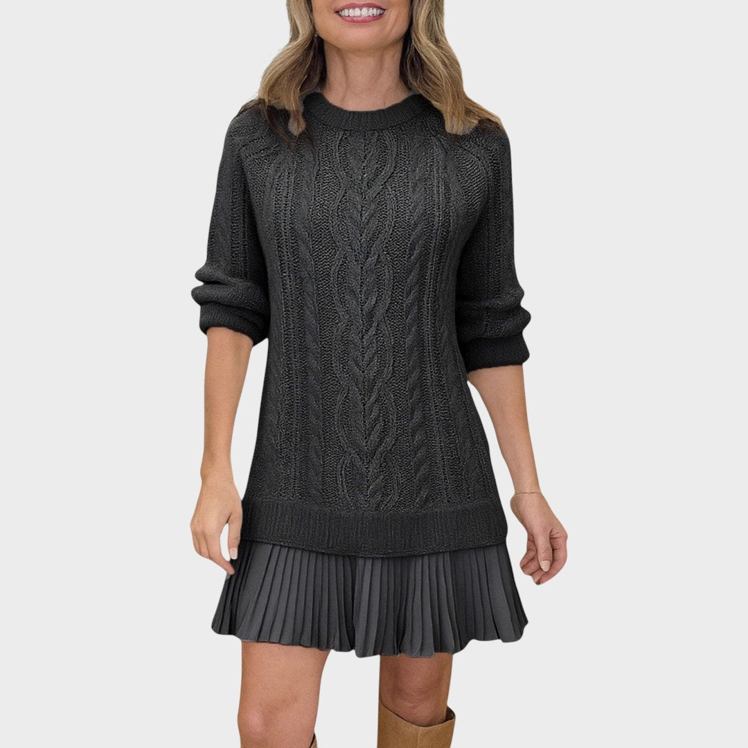 Gabriela | Vestido de Punto en Tejido con Cuello Redondo y Corte Sofisticado para Mujer