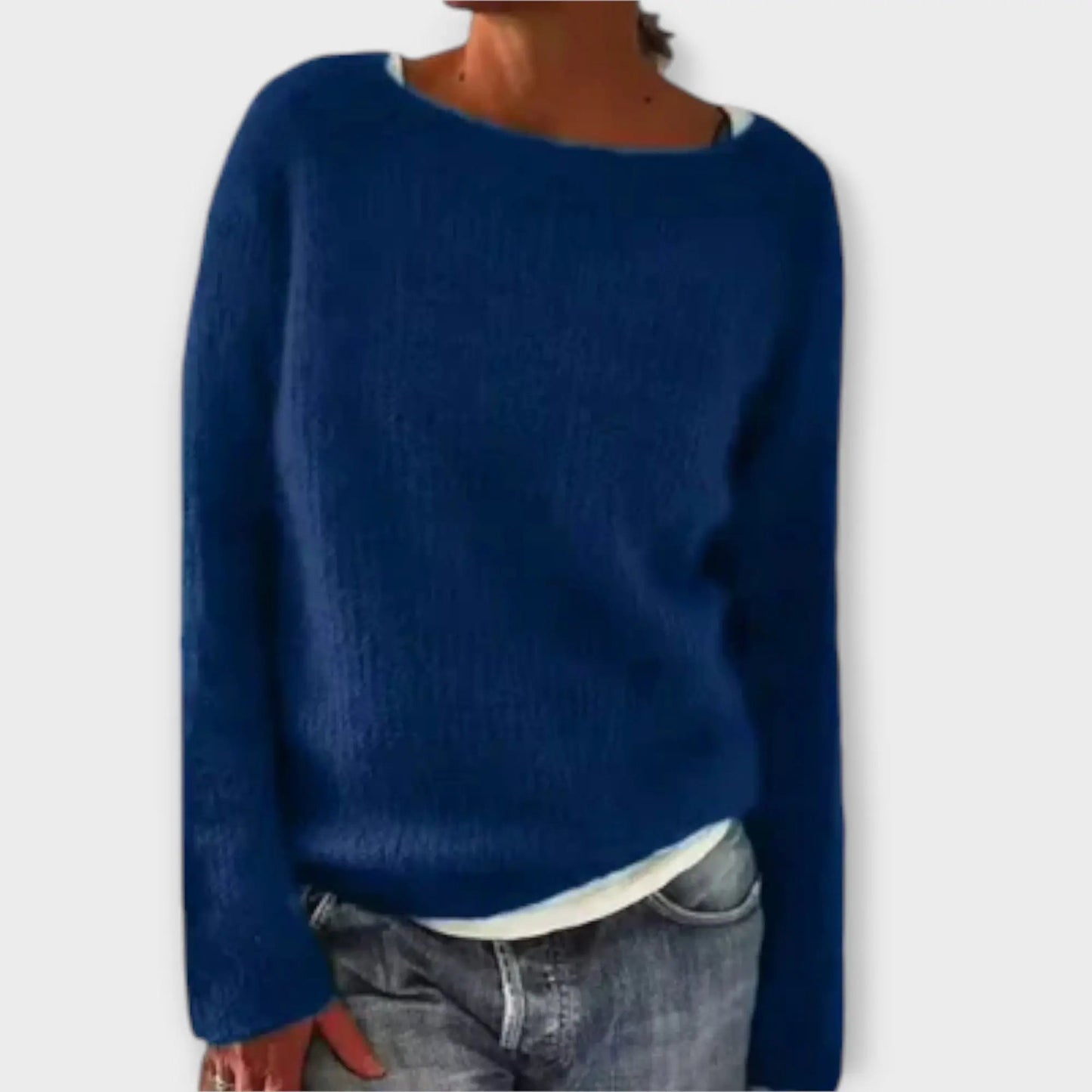 Maren | Jersey de Punto Monocromo con Cuello Redondo para Mujer