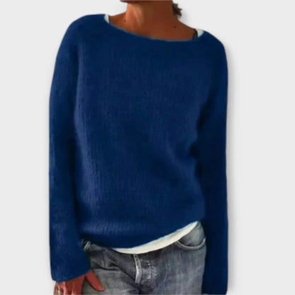 Maren | Jersey de Punto Monocromo con Cuello Redondo para Mujer