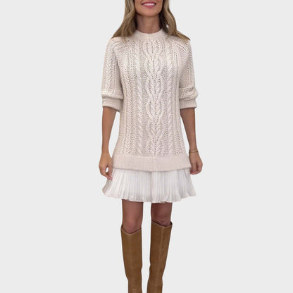 Gabriela | Vestido de Punto en Tejido con Cuello Redondo y Corte Sofisticado para Mujer