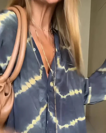 Vestido largo bohemio de rayas con manga larga para mujer, ligero y elegante para verano