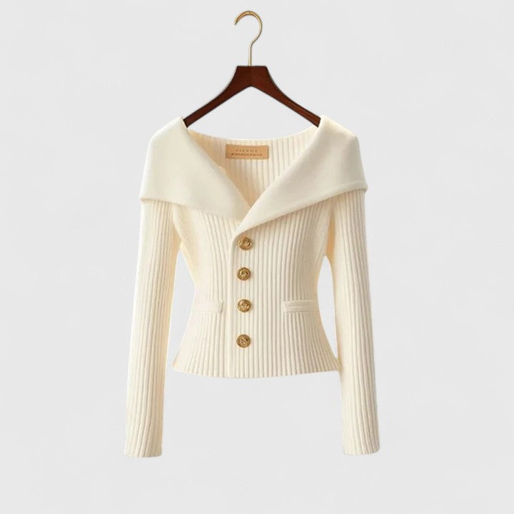 Blazer de punto elegante para mujer, cómodo y versátil para oficina