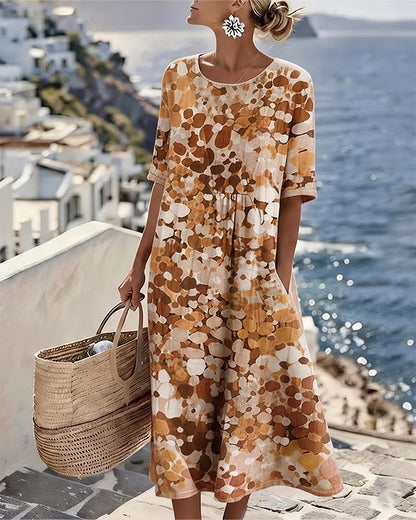 Miriam | Vestido Fluido con Estampado Botánico para Mujer de Verano en Jardín
