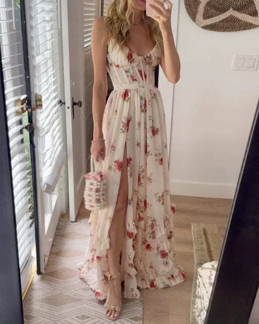 Vestido midi floral para mujer, ligero y elegante para primavera o verano