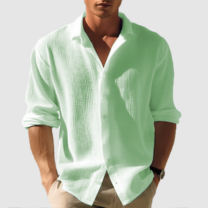 Camisa de verano para hombre con botones, ligera y versátil
