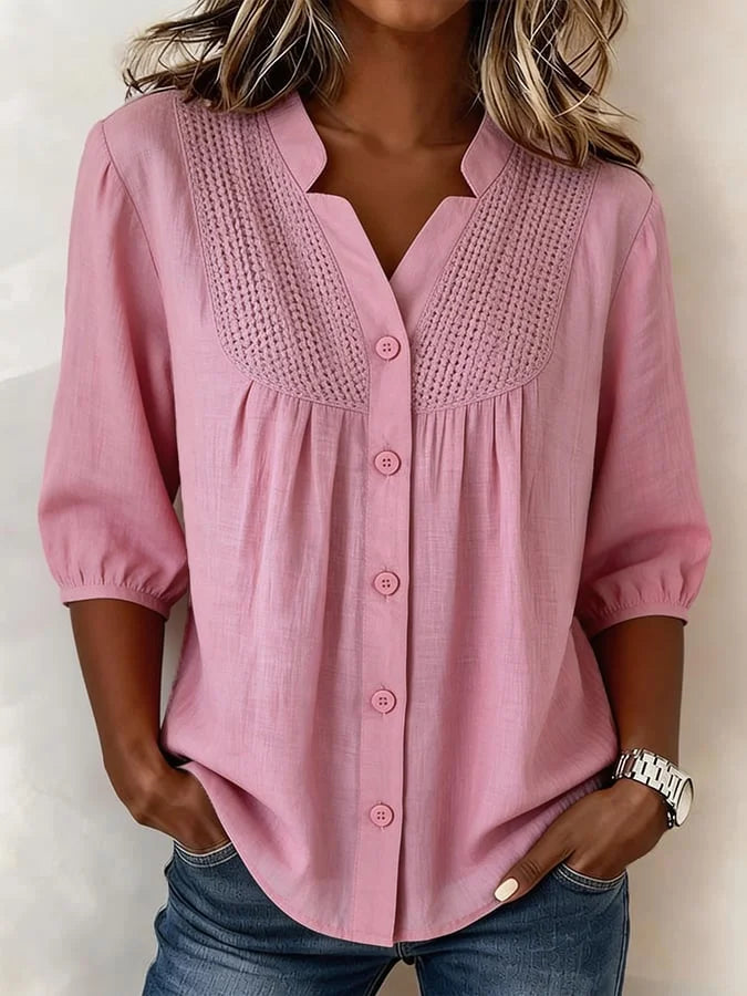 Top de Algodón de Manga Corta Casual Para Mujer - Comodidad Diaria