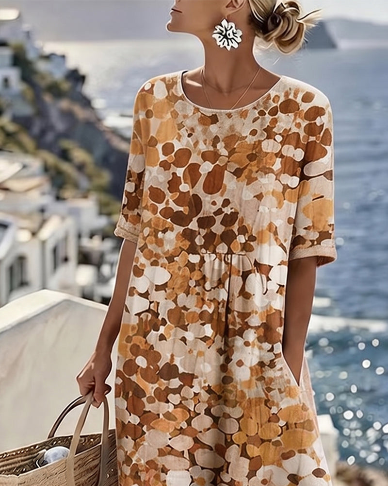 Miriam | Vestido Fluido con Estampado Botánico para Mujer de Verano en Jardín