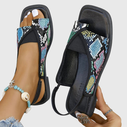 Sandalias ortopédicas con tiras elegantes y plantilla ergonómica para mujer, cómodas y ligeras para verano o uso diario