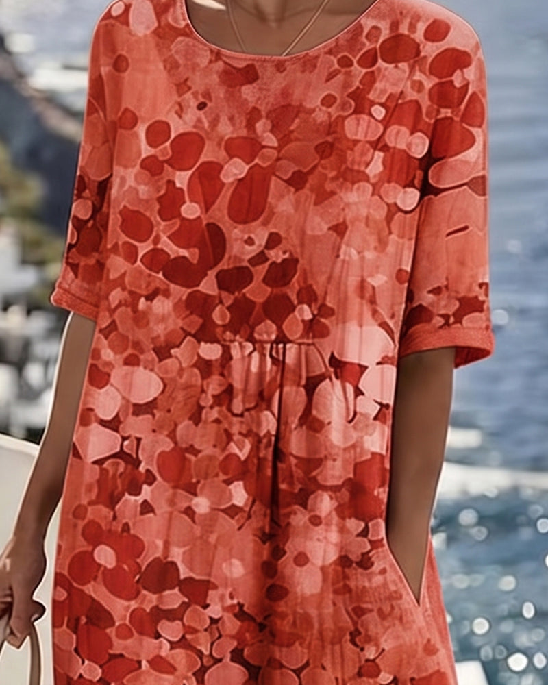 Miriam | Vestido Fluido con Estampado Botánico para Mujer de Verano en Jardín