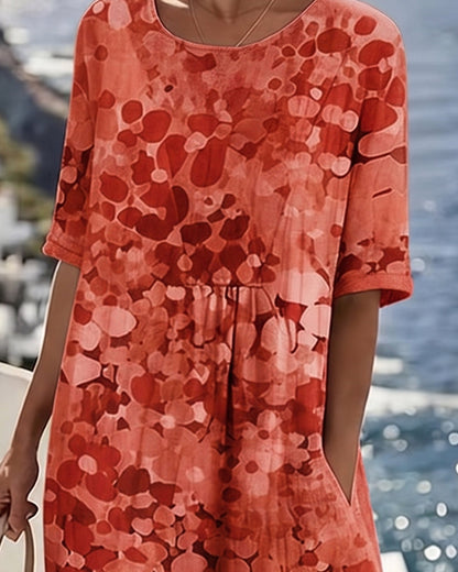 Miriam | Vestido Fluido con Estampado Botánico para Mujer de Verano en Jardín