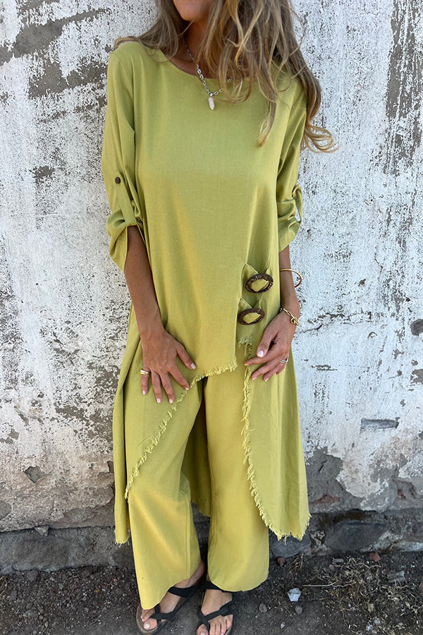 Conjunto fluido para mujer, ligero y versátil para verano o viaje